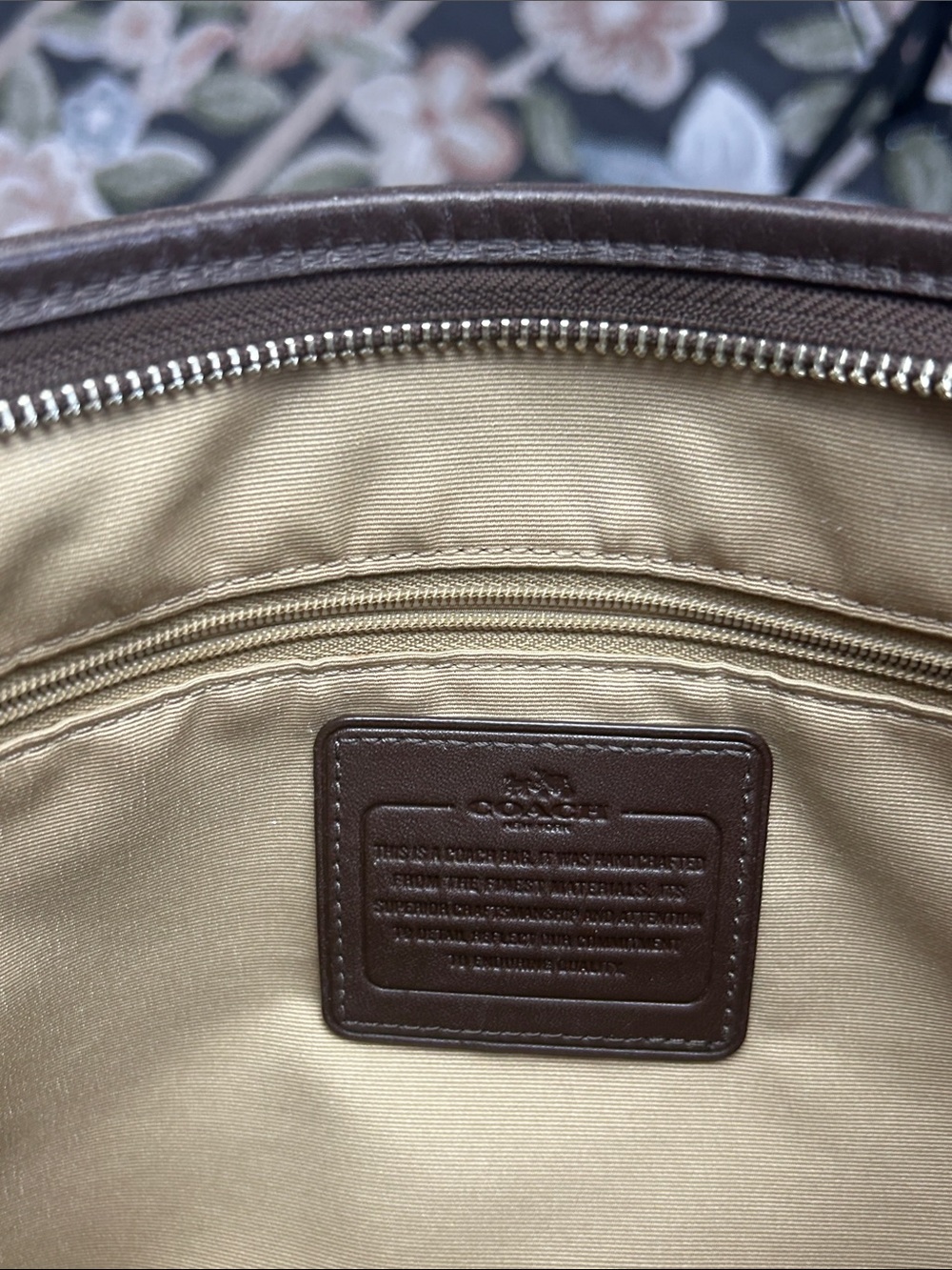 Coach Tan and Brown Signature Crossbody Bag - Picture 9 of 11